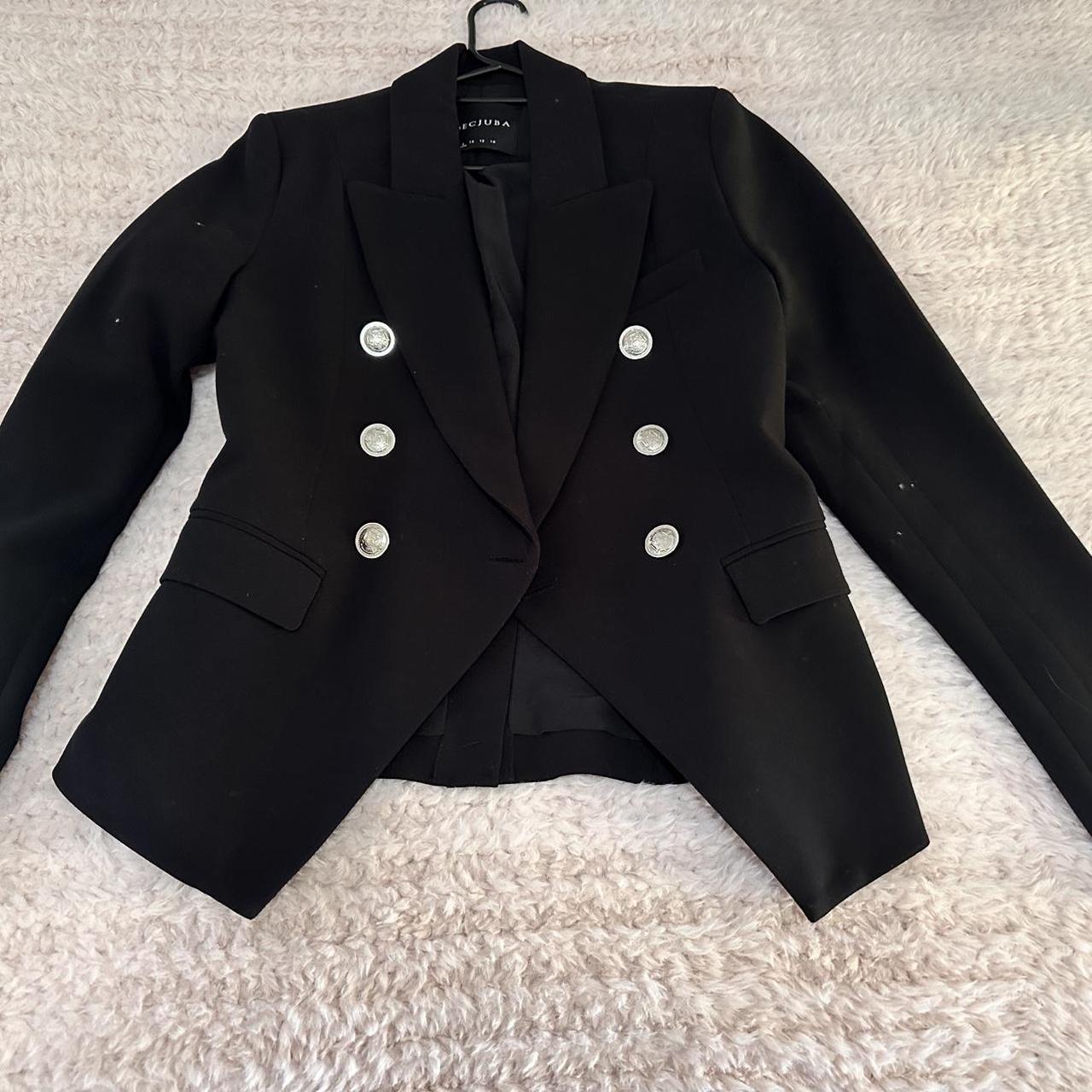 Black blazer with silver buttons In excellent. Depop