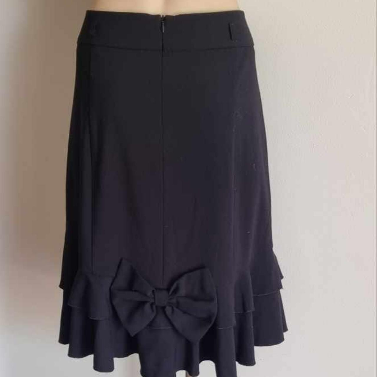 Portmans Size 14 Black midi skirt. Ruffle detail at... Depop