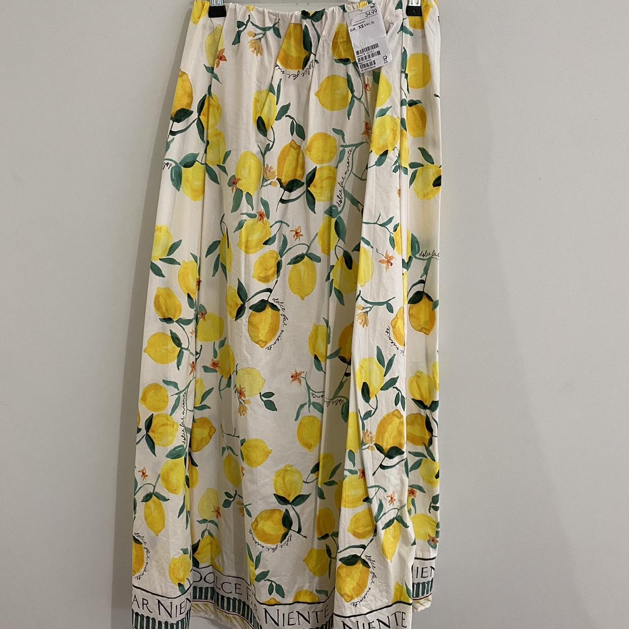 H&m lemon print skirt best sale