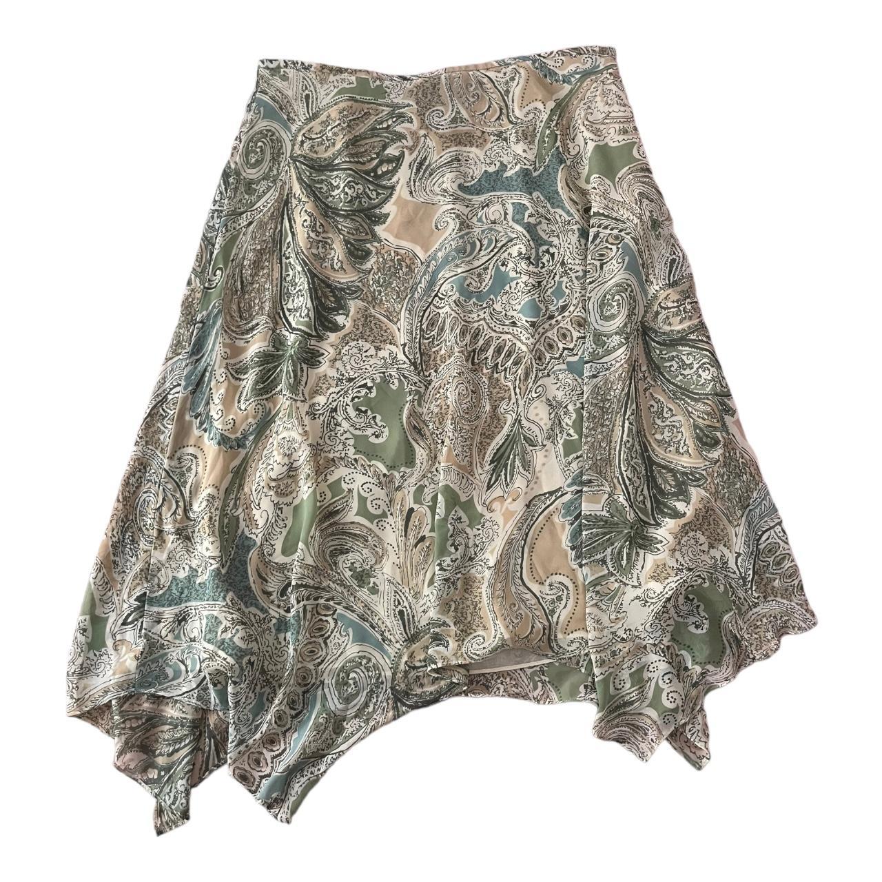 Evan Picone Women's Green and Cream Skirt