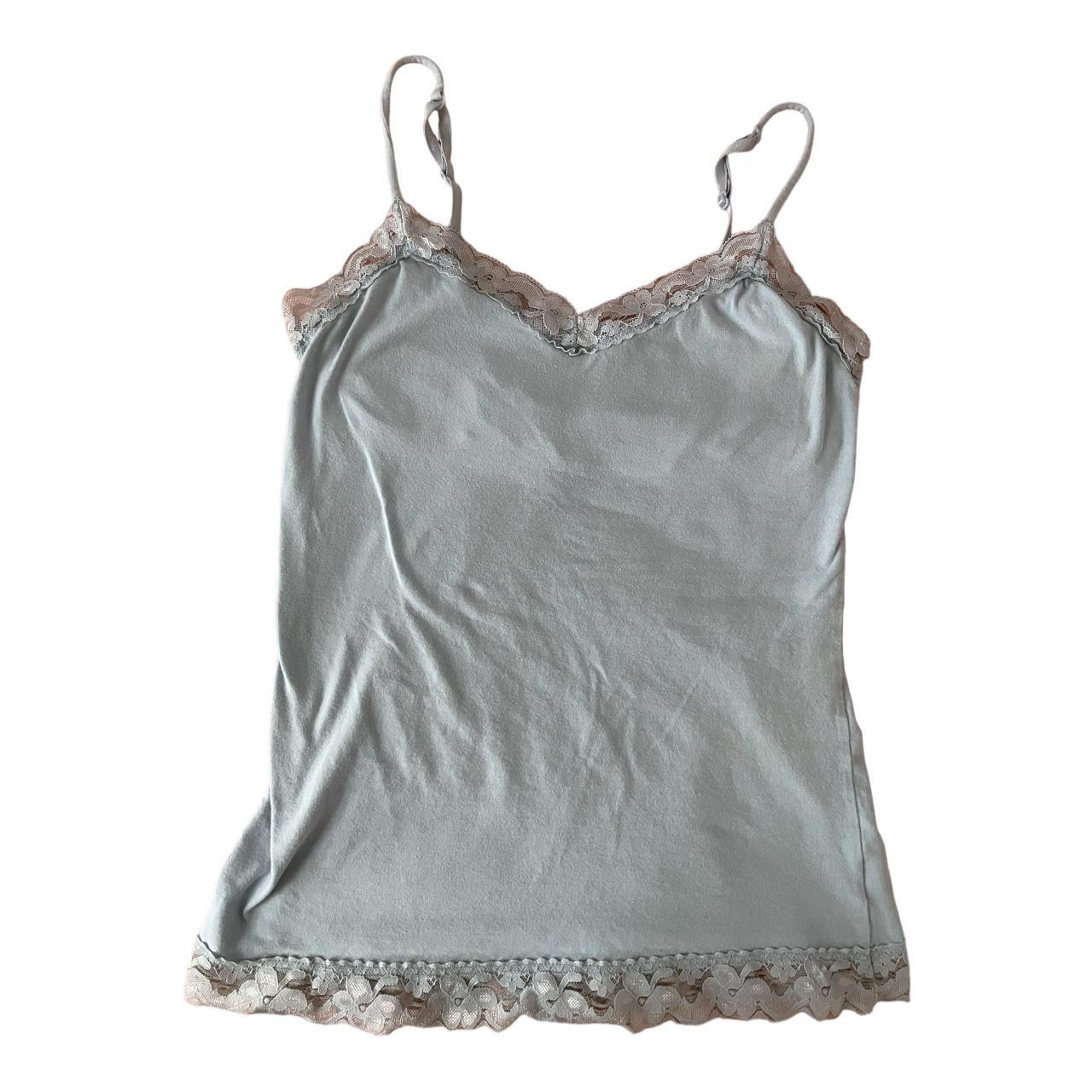 No boundaries light blue lace tank top In good... - Depop