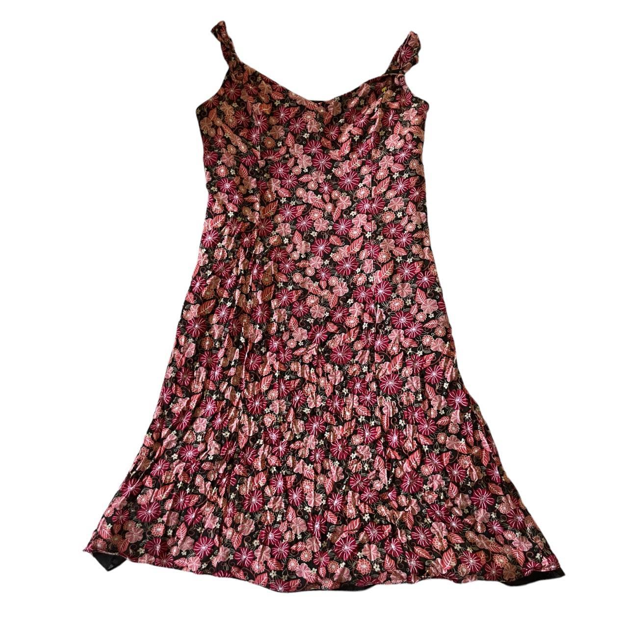 Ann Taylor loft pink floral midi dress from