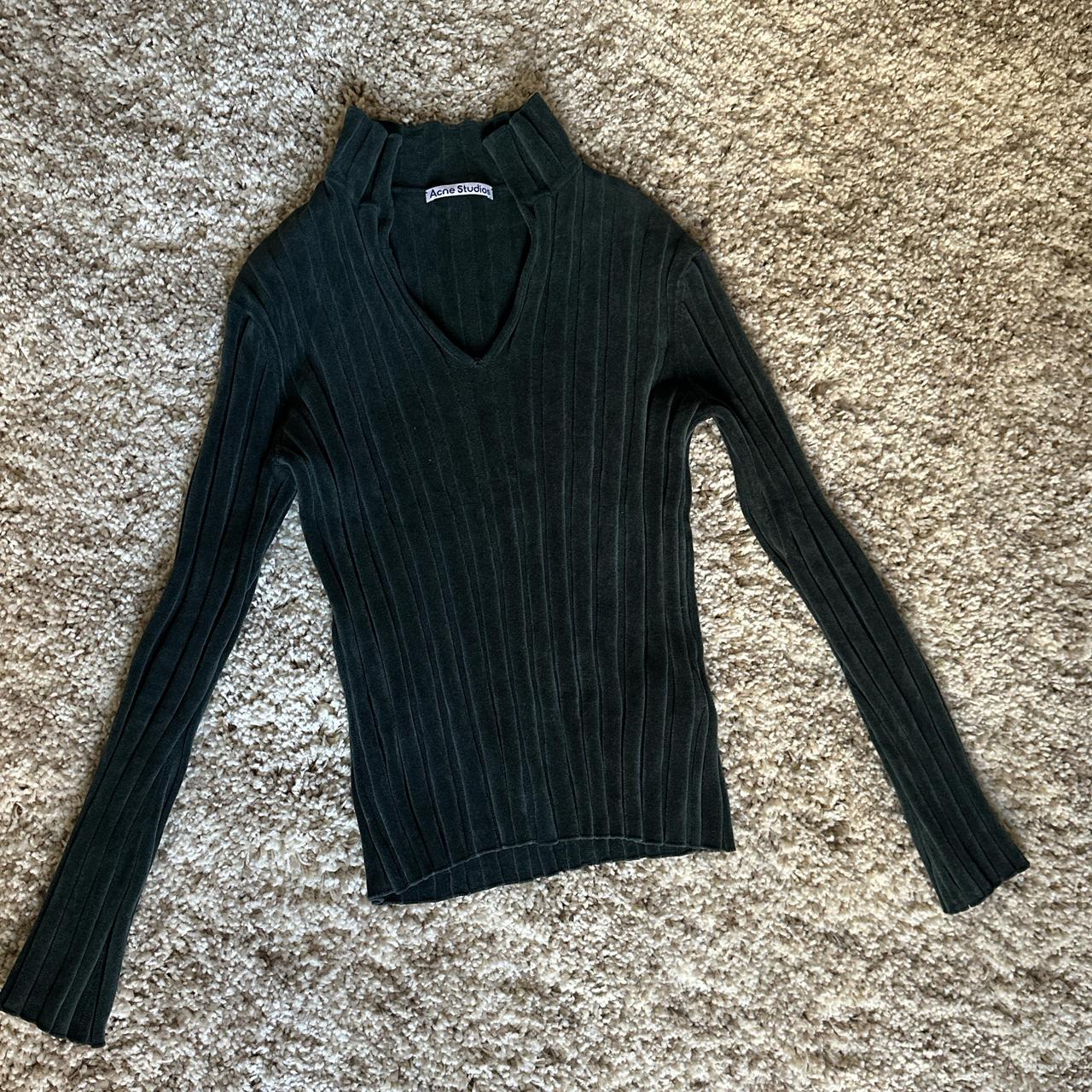 ACNE STUDIOS Ribbed velour sweater Emerald Green | Depop