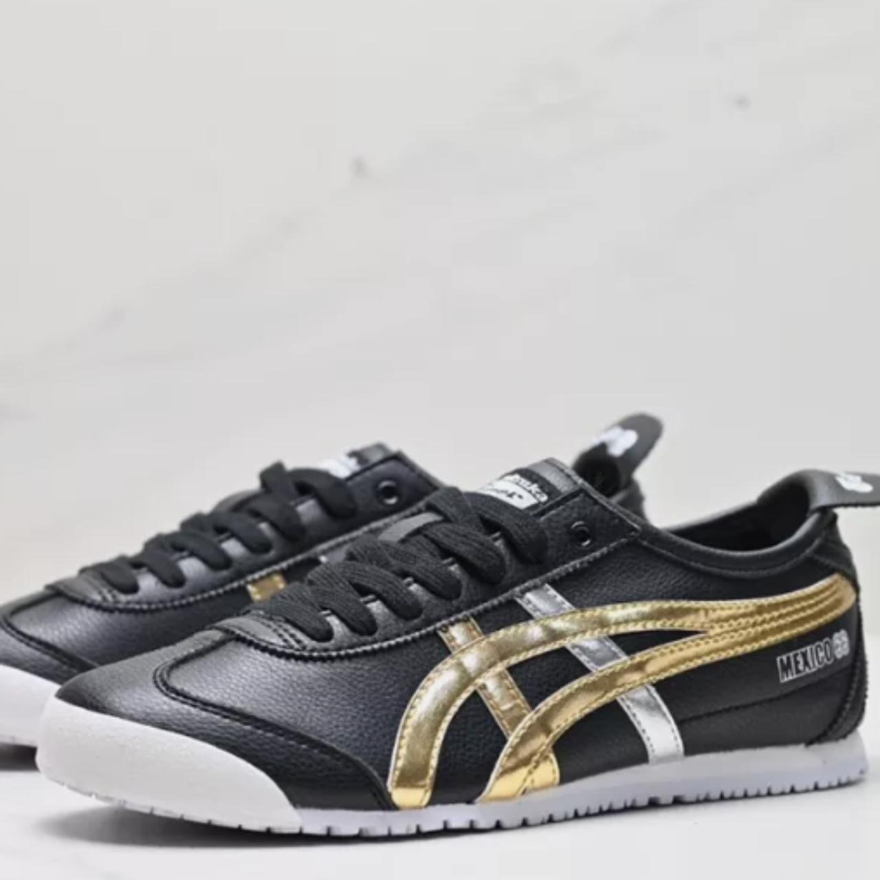 Onitsuka Tiger Mexico 66 Black Gold Silver Women s