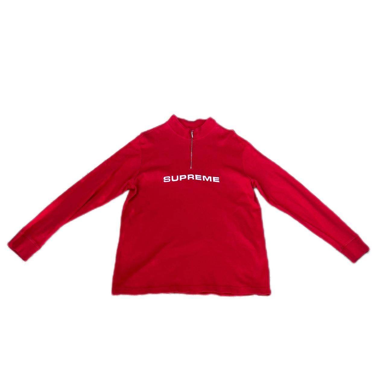 Supreme Red Jacquard Athletic Half Zip From...
