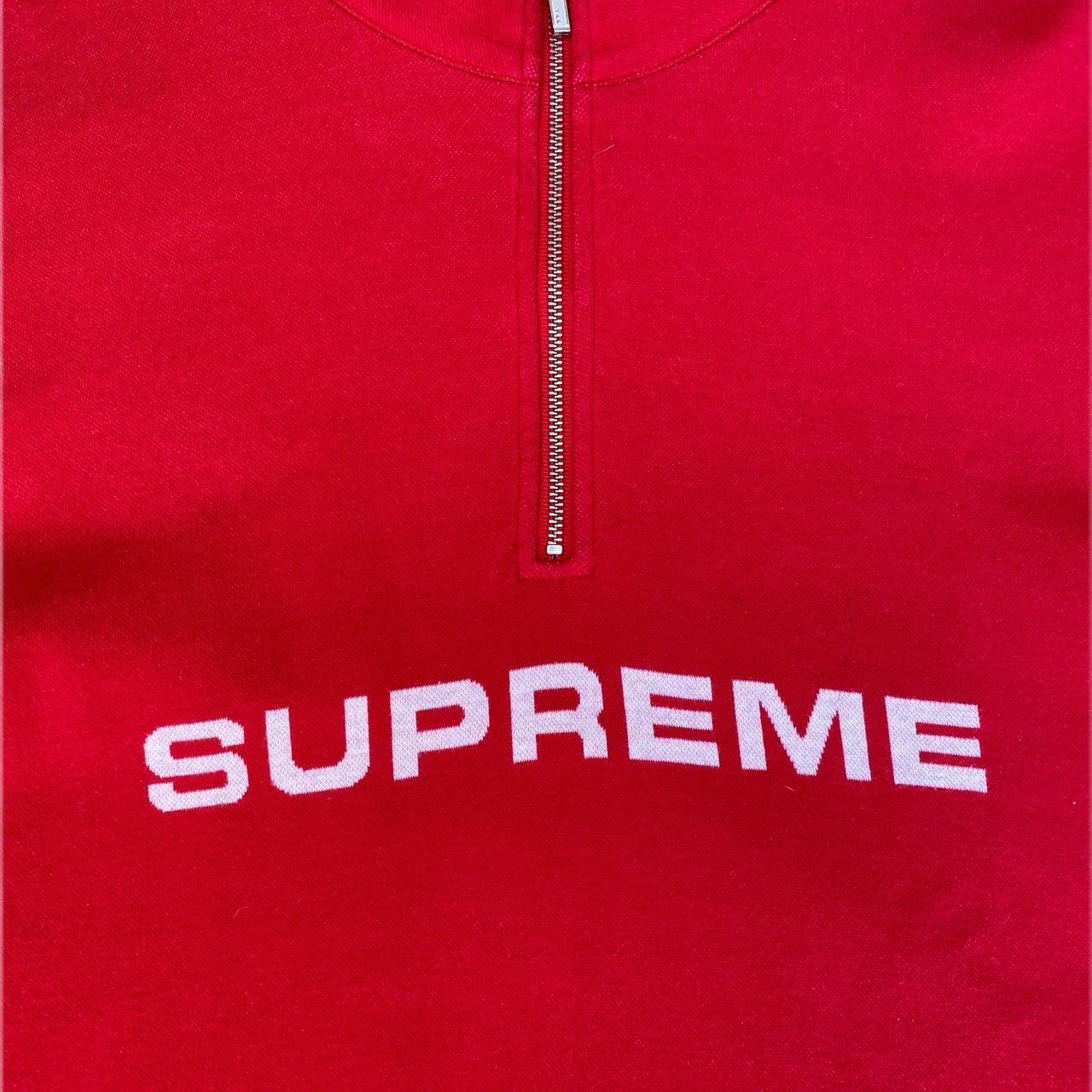 Supreme Red Jacquard Athletic Half Zip From...