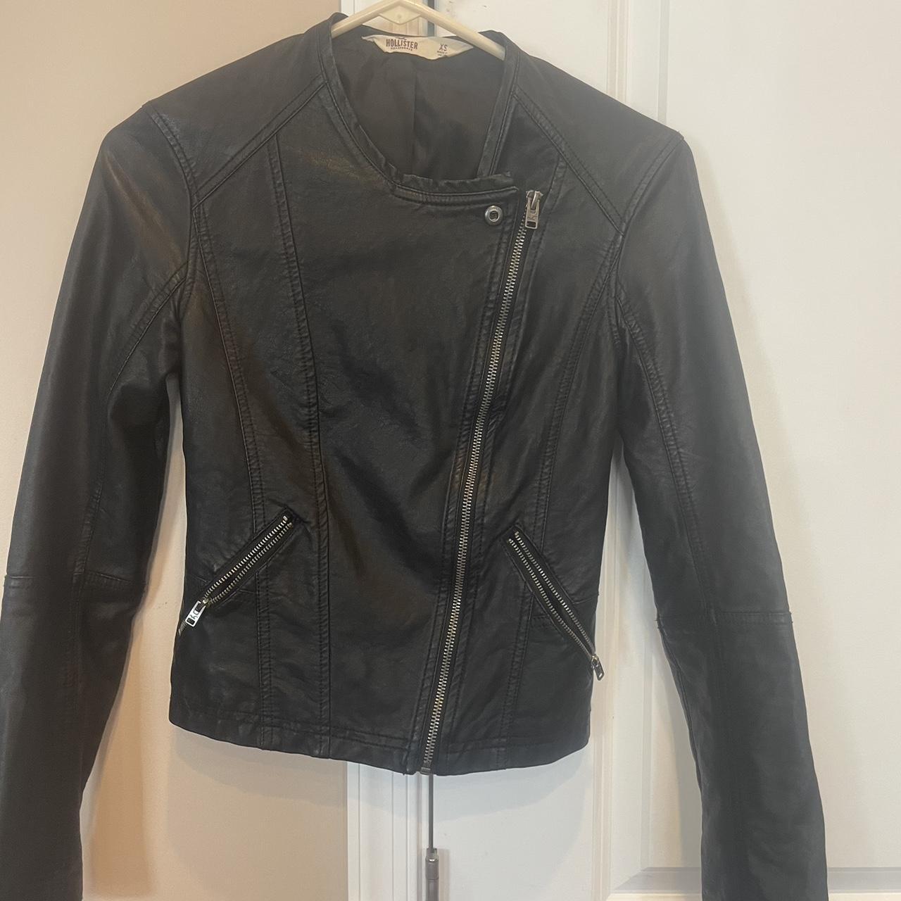 Hollister faux leather biker on sale jacket