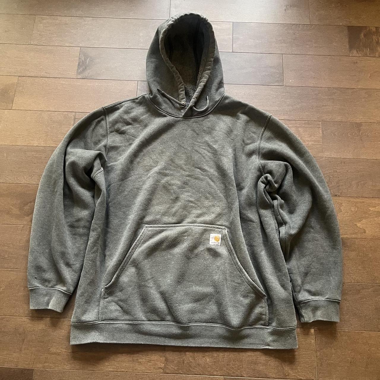 Y2K Carhartt grey loose fit hoodie men's size XL - Depop