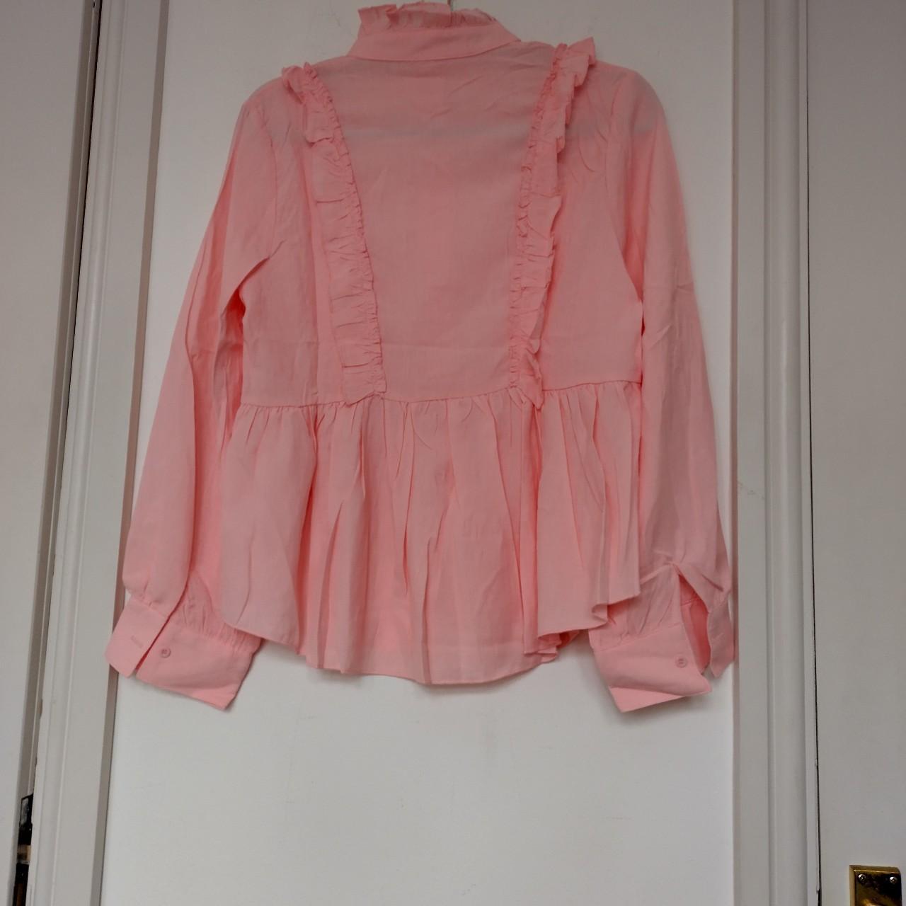 Pink coquette Victorian style long sleeve blouse... - Depop