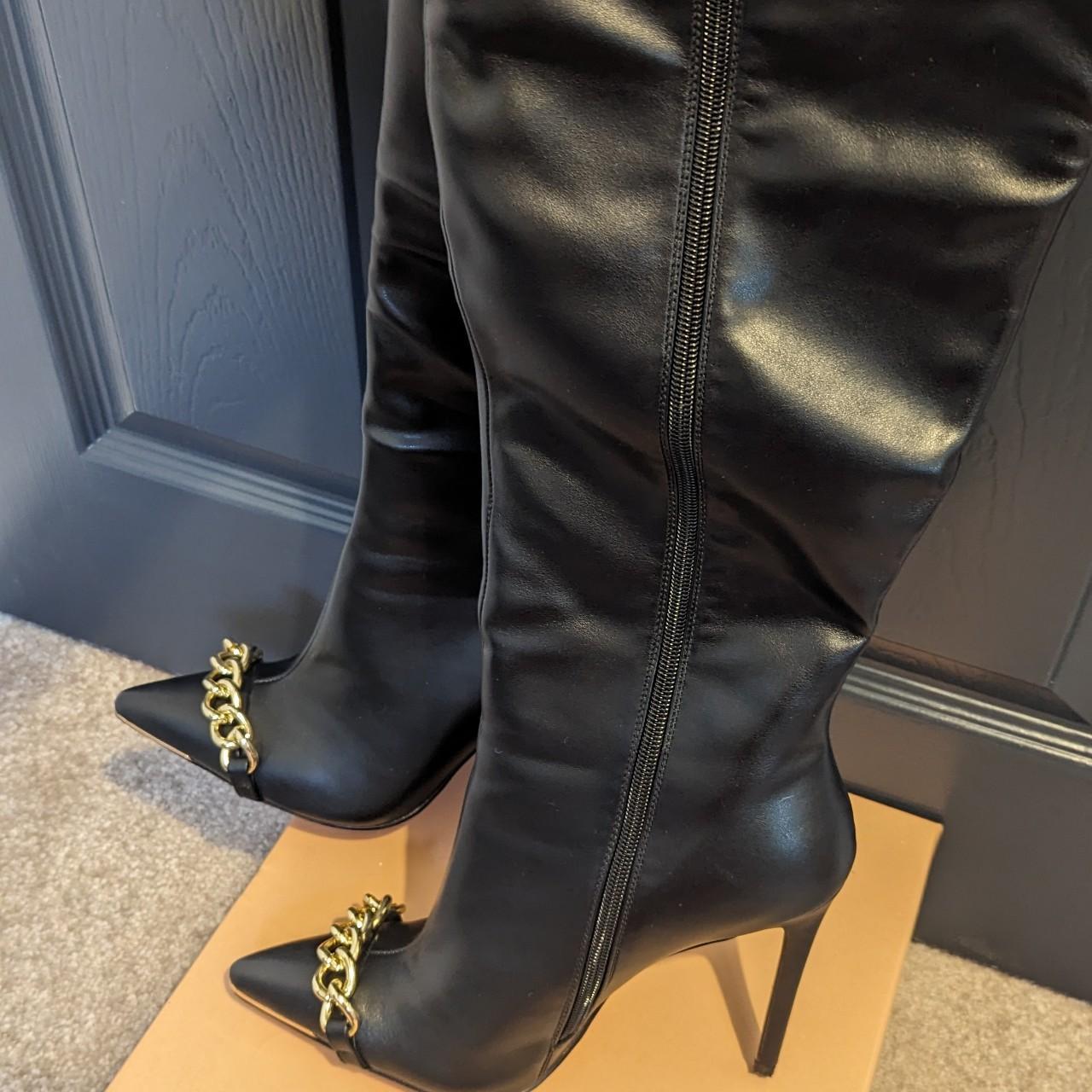 Simmi Black Boots With Gold Heel Simmi London Heeled Ankle Boots