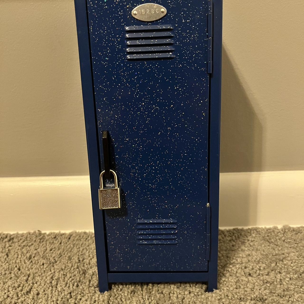 Blue storage locker mini Comes with key and lock No... Depop