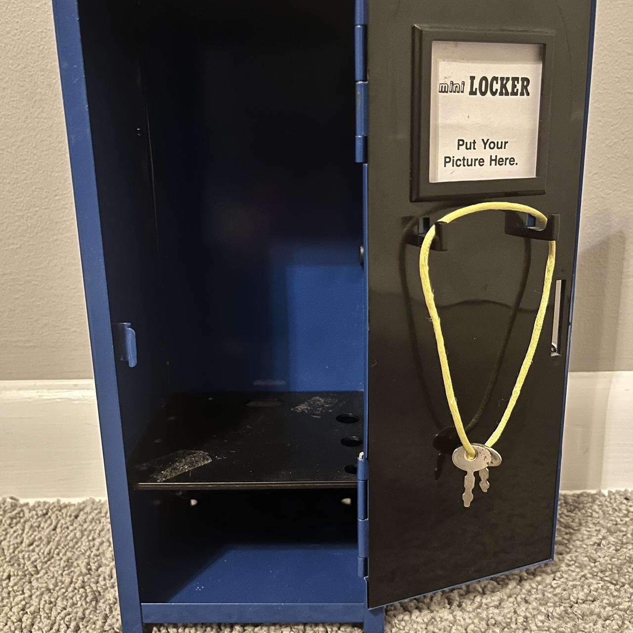 Blue storage locker mini Comes with key and lock No... Depop