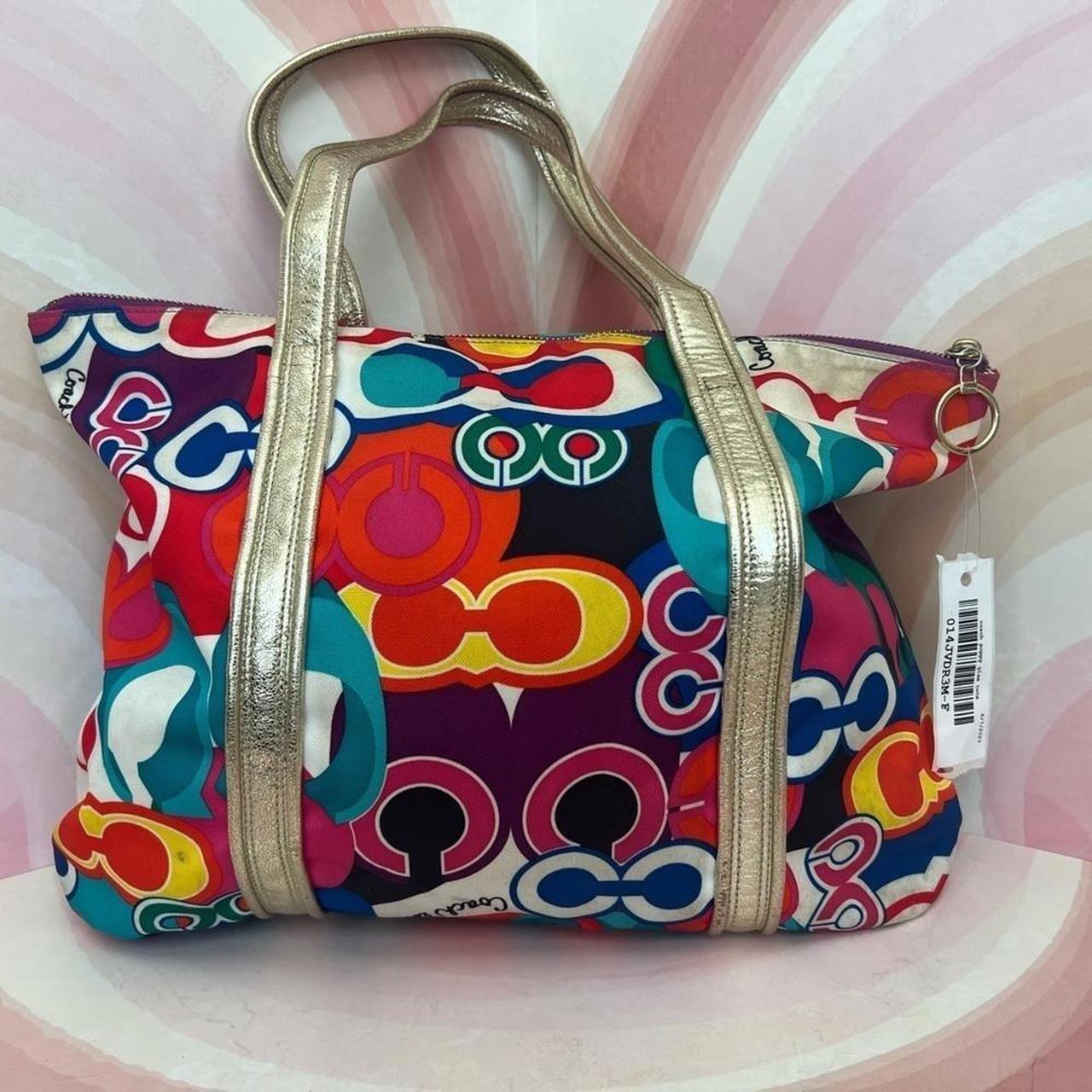 バッグ Coach Poppy Signature Tote Bag Colorful Coach F21361 Poppy Pop Signature C Spotlight Tote Hand