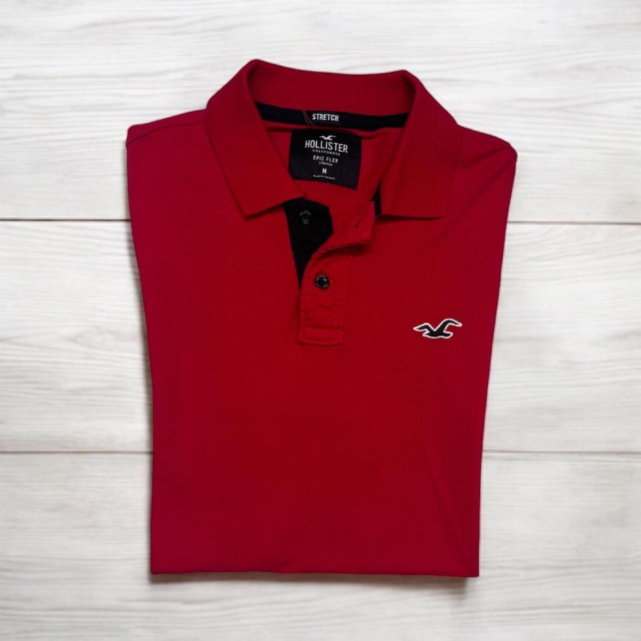 Hollister red polo shirt hotsell