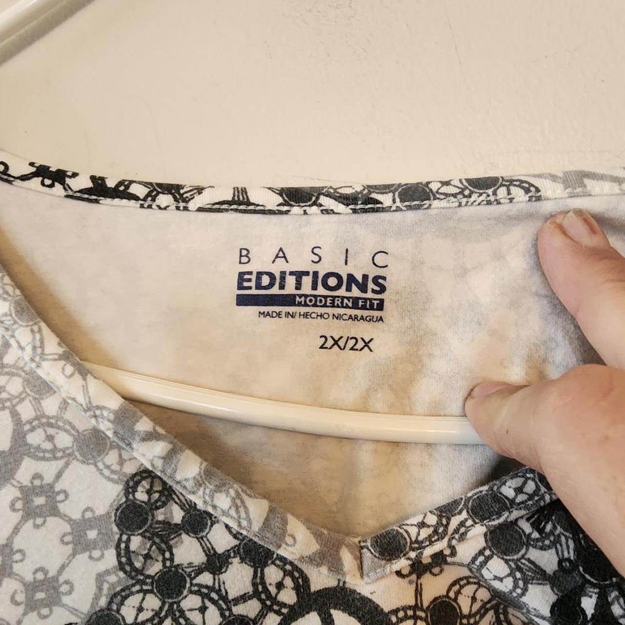 Basic Editions Women's Blouse - Multi/White - XXL… - image 3