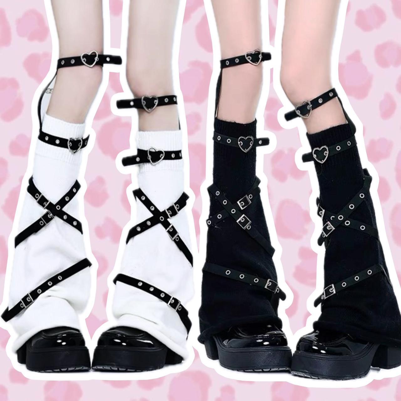 Y2K Punk Rock Goth Grunge emo Bandage Leg Warmers - Depop