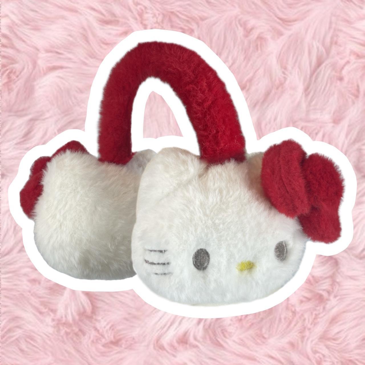 Y2K Cute Kawaii Winter Hello Kitty Plush Adjustable... - Depop