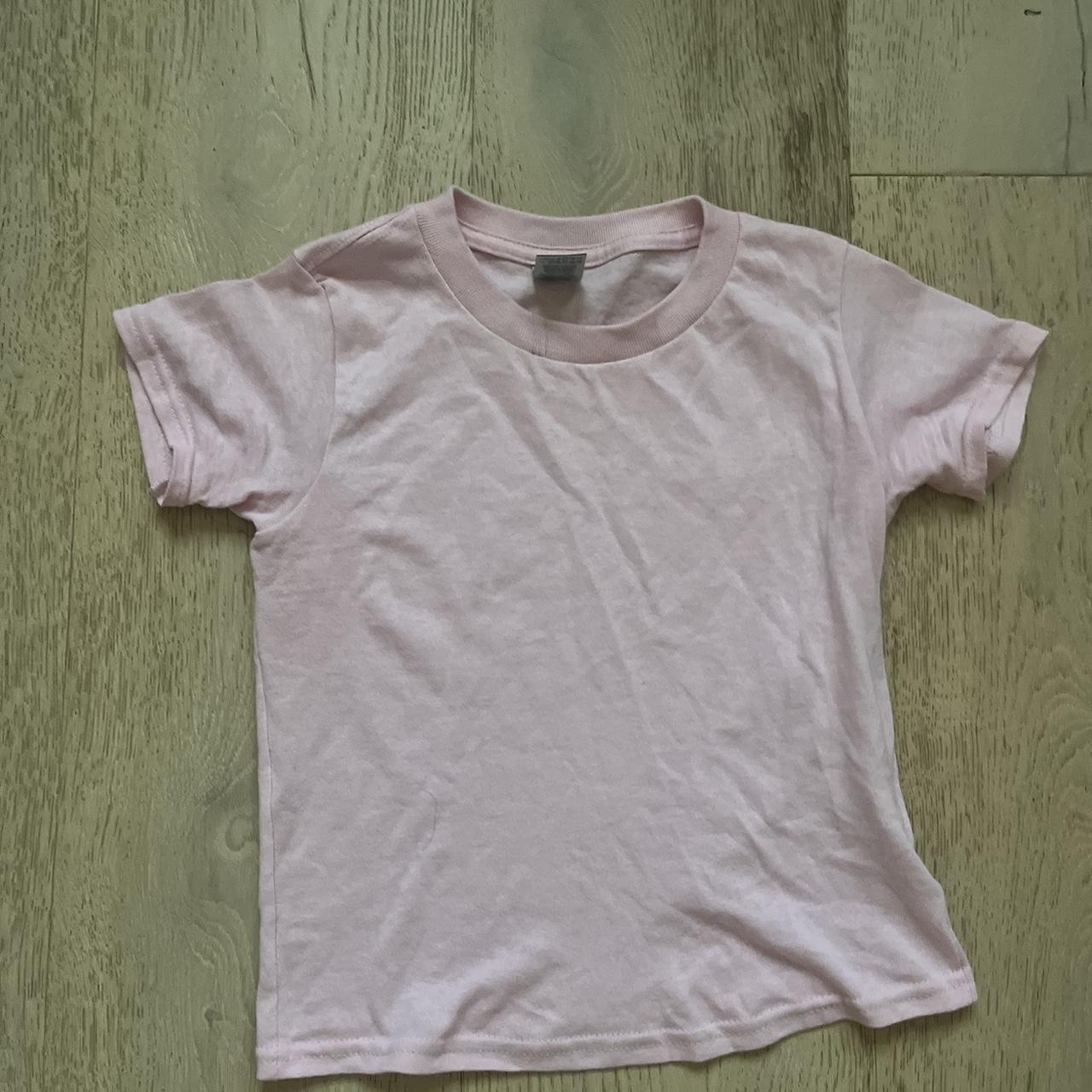 cute pink baby tee/ kids size 4T- can fit an... - Depop