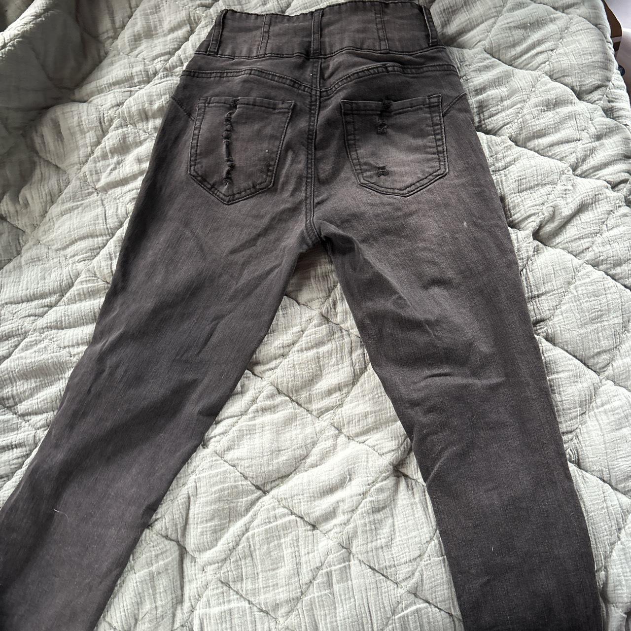 black/dark grey, no bo high-rise jeans - Depop