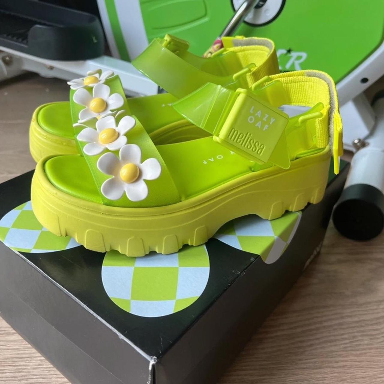 Green Lazy Oaf Melissa Sandals Size 3 These are... - Depop