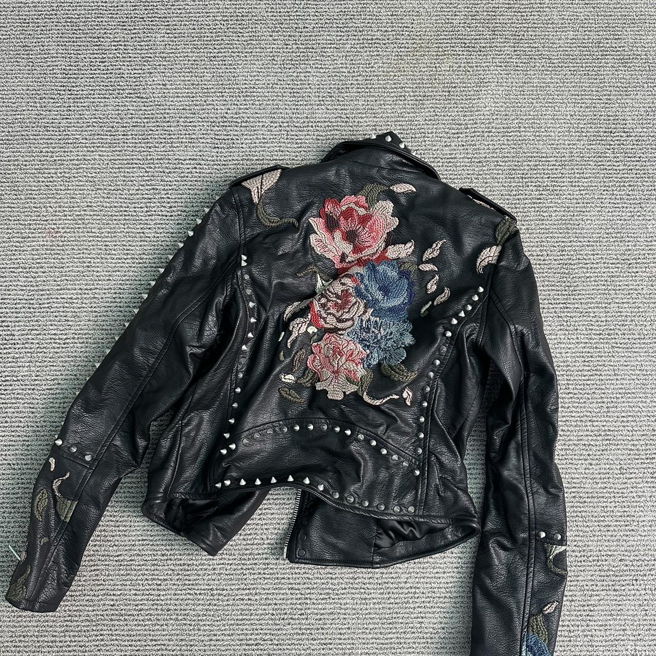 Blank NYC Flower Leather Jacket S