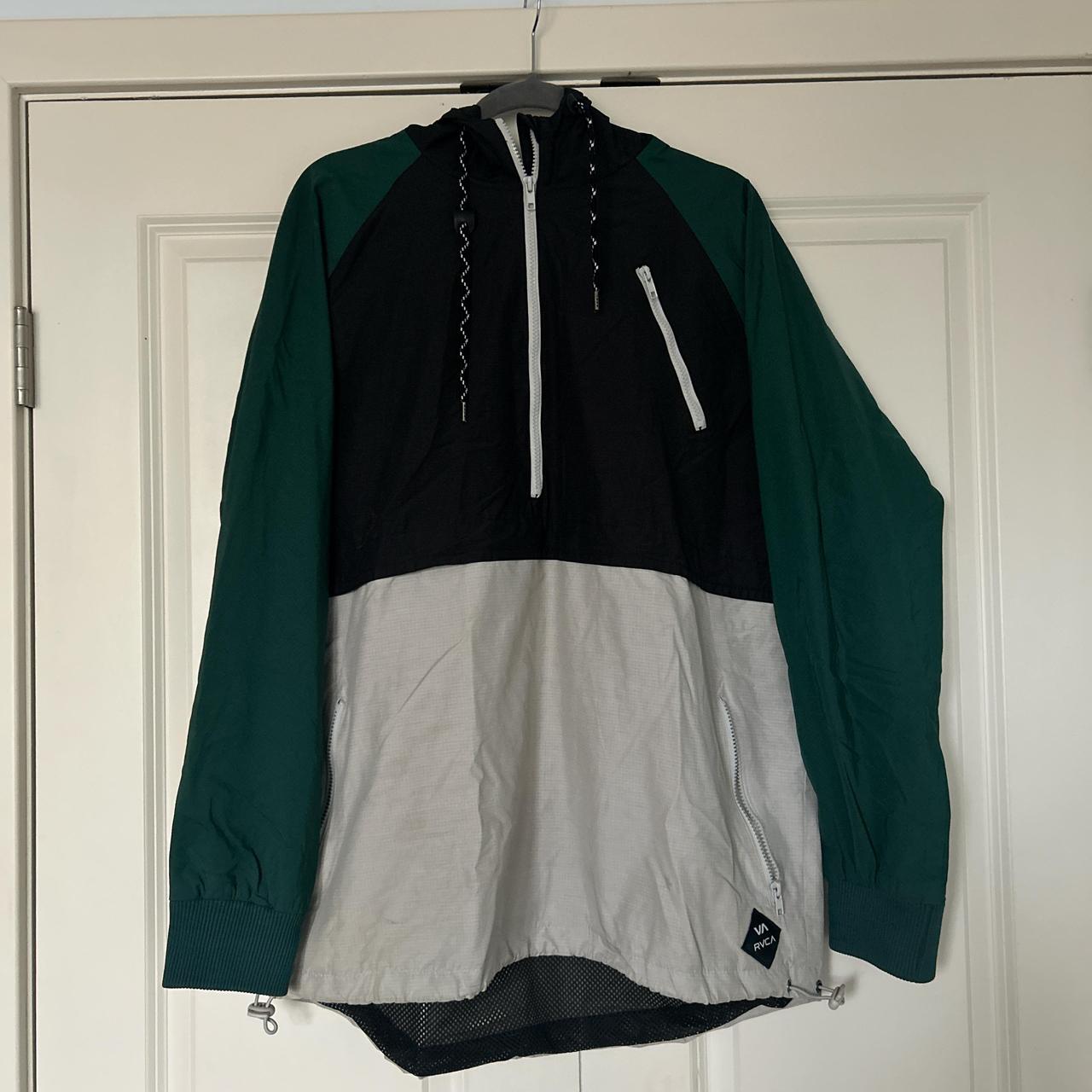 RVCA Men's Windbreaker Jacket Multi/Green XL – RVCA black