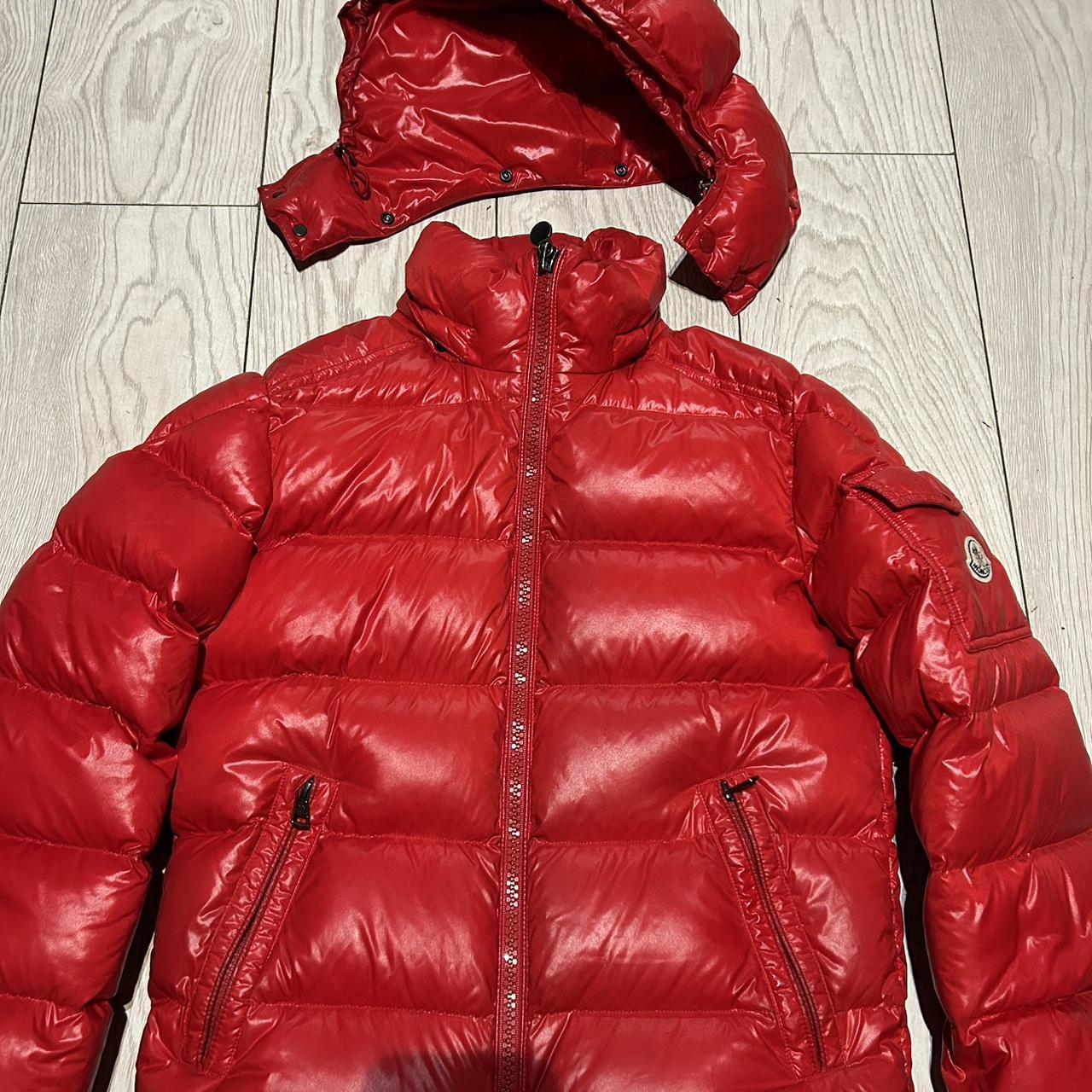 Red Moncler Puffer Size S 100% Authentic 8/10... - Depop