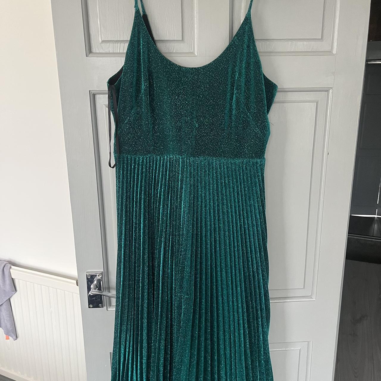 Whistles REGINA Dress UK 16 SPARKLE PLEATED teal Depop