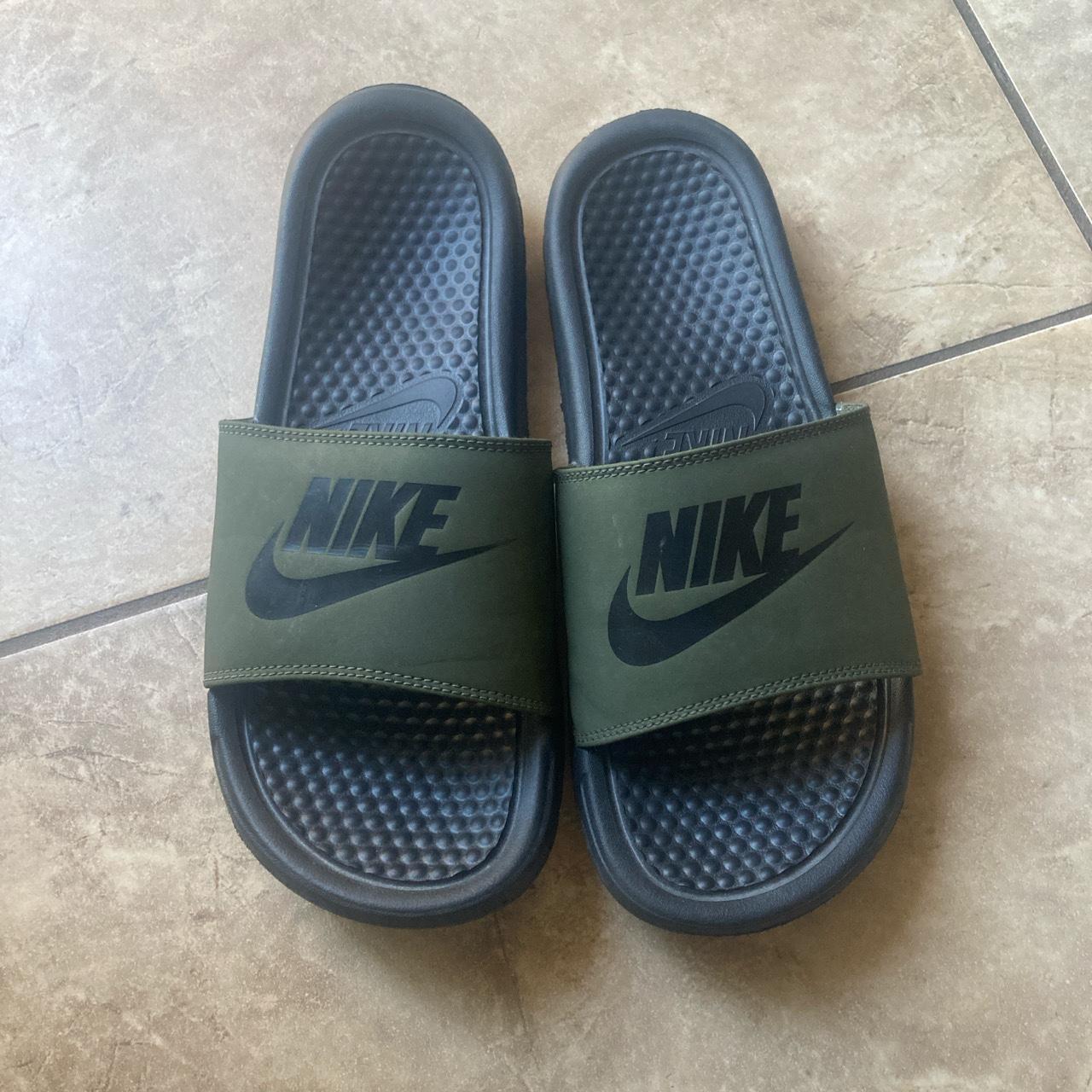 nike slippers green