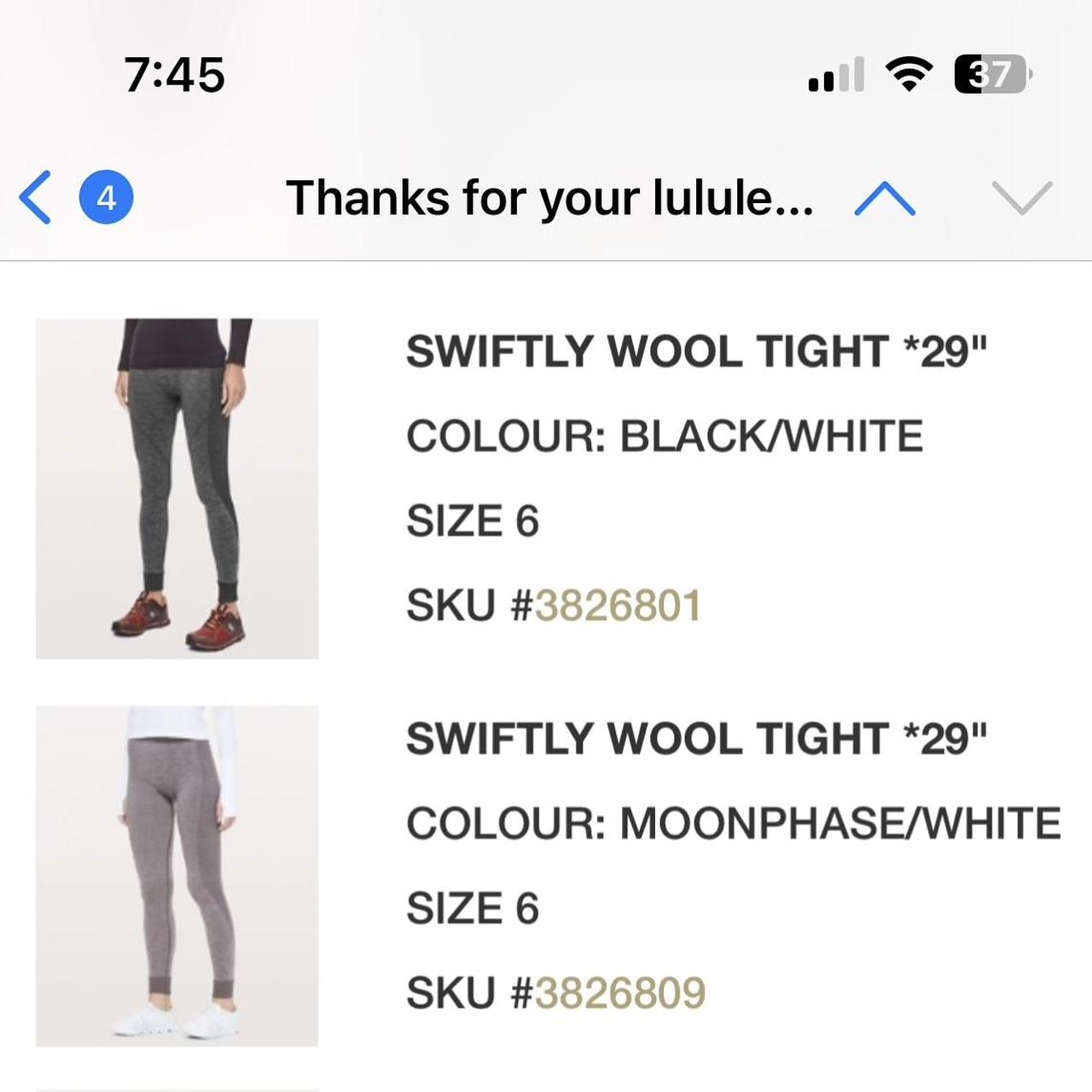 Lululemon Swiftly Wool Tight 29