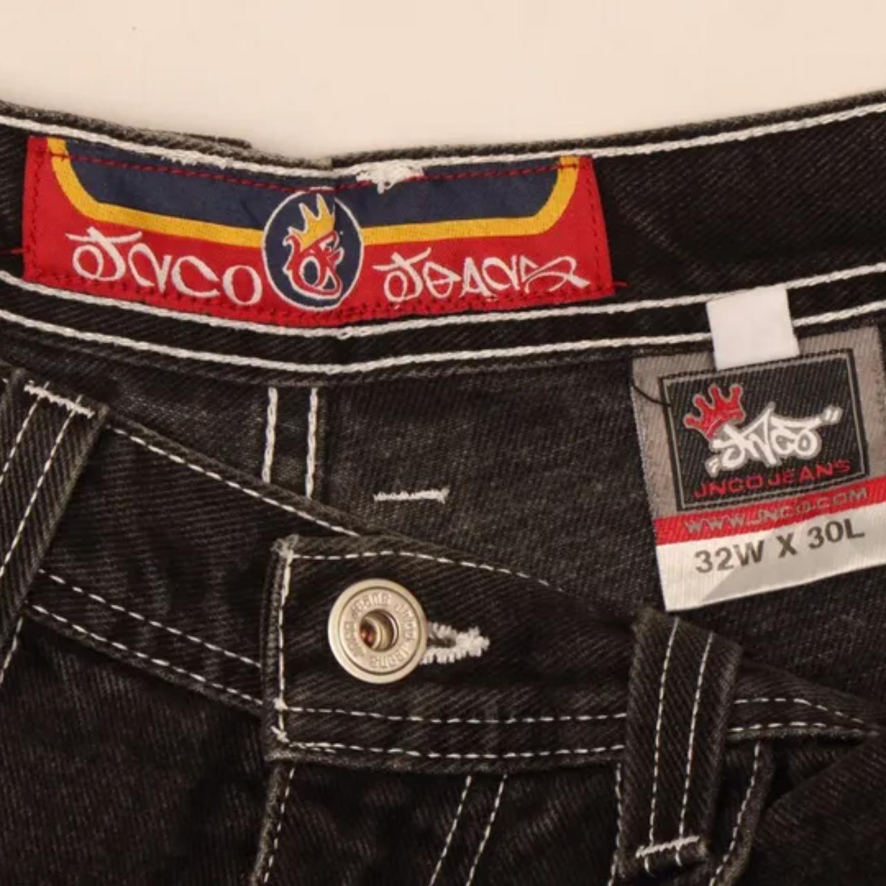 B9616 VTG JNCO Jeans Men's Baggy Hip Hop Denim Jeans... - Depop