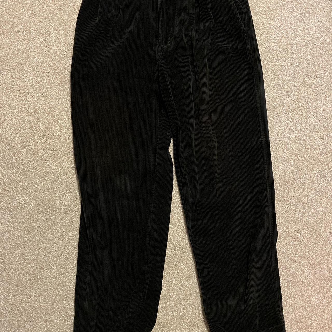 Structure cuffed corduroy pants 32x30 Black... - Depop