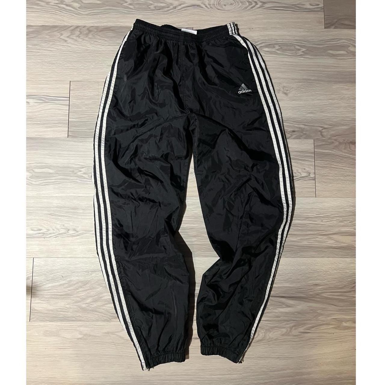 Vintage 1990s Adidas Three Stripe Track Pants Zipper... Depop