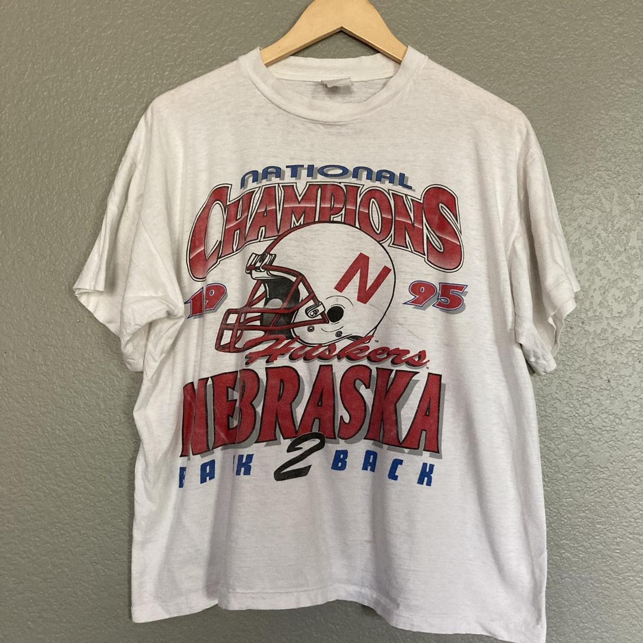 1995 Nebraska Championship Tee Vintage 90s Nebraska... - Depop