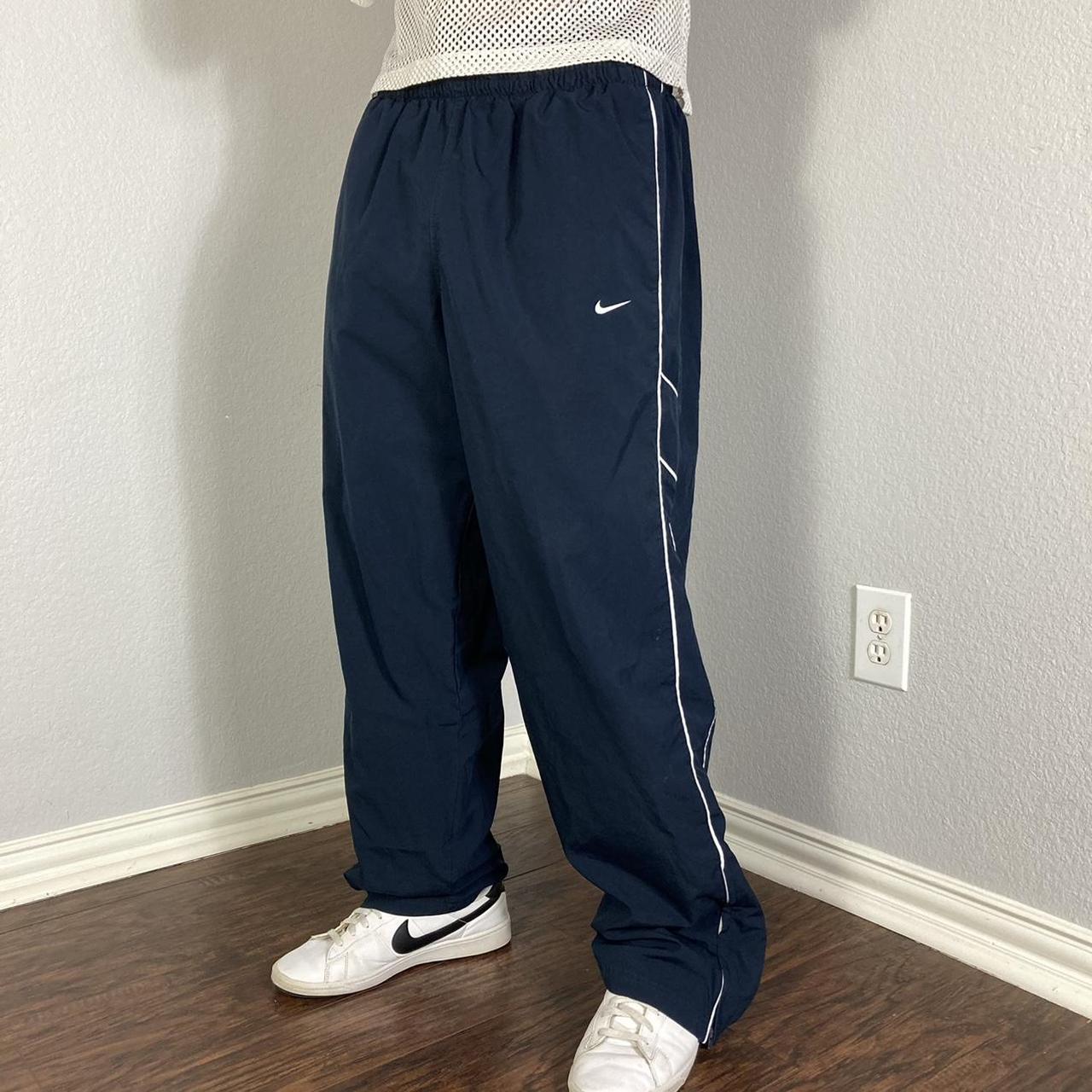 Navy Nike Track Pants Vintage Y2k Nike navy blue... - Depop