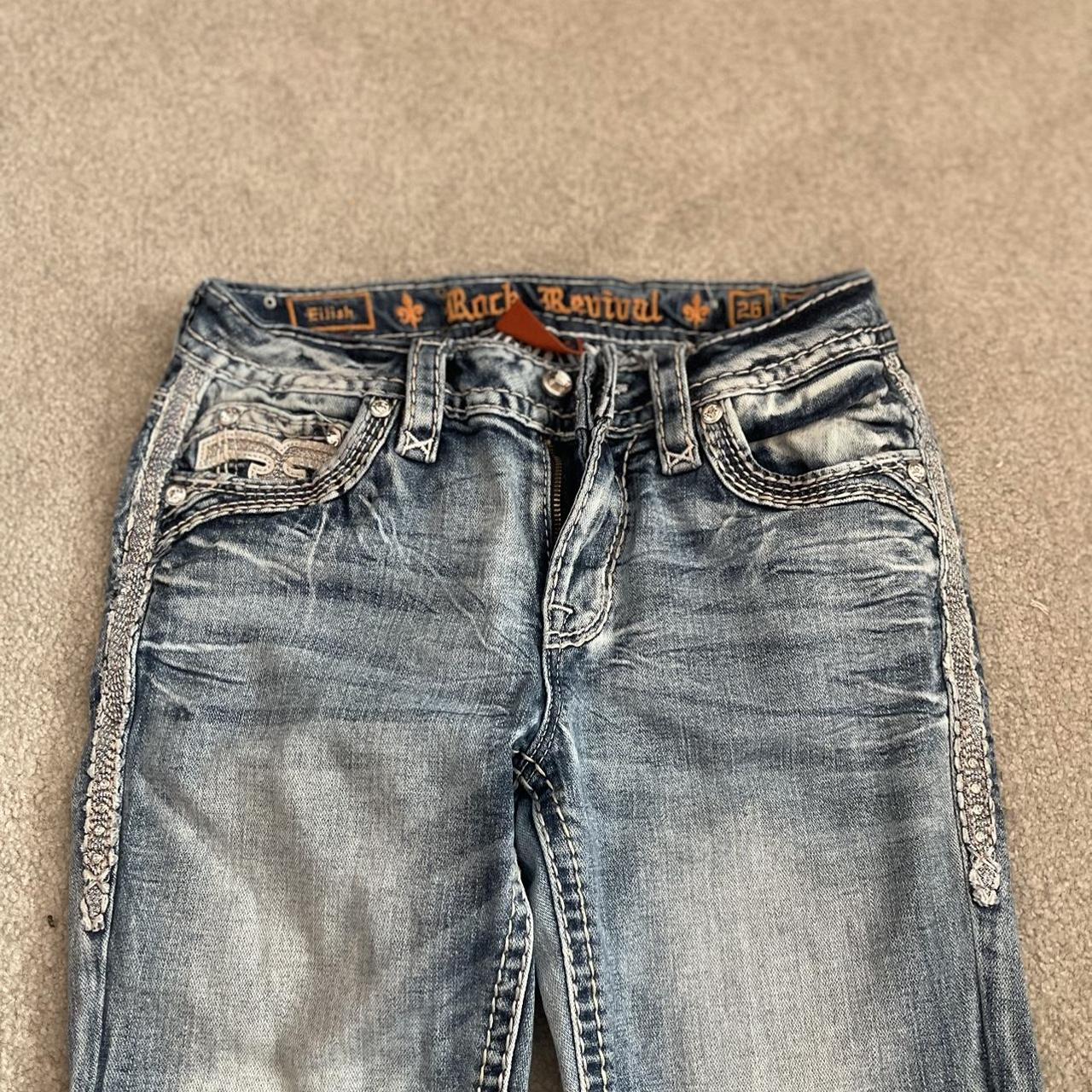 VINTAGE rock revival jeans Size 26- will fit a size... - Depop