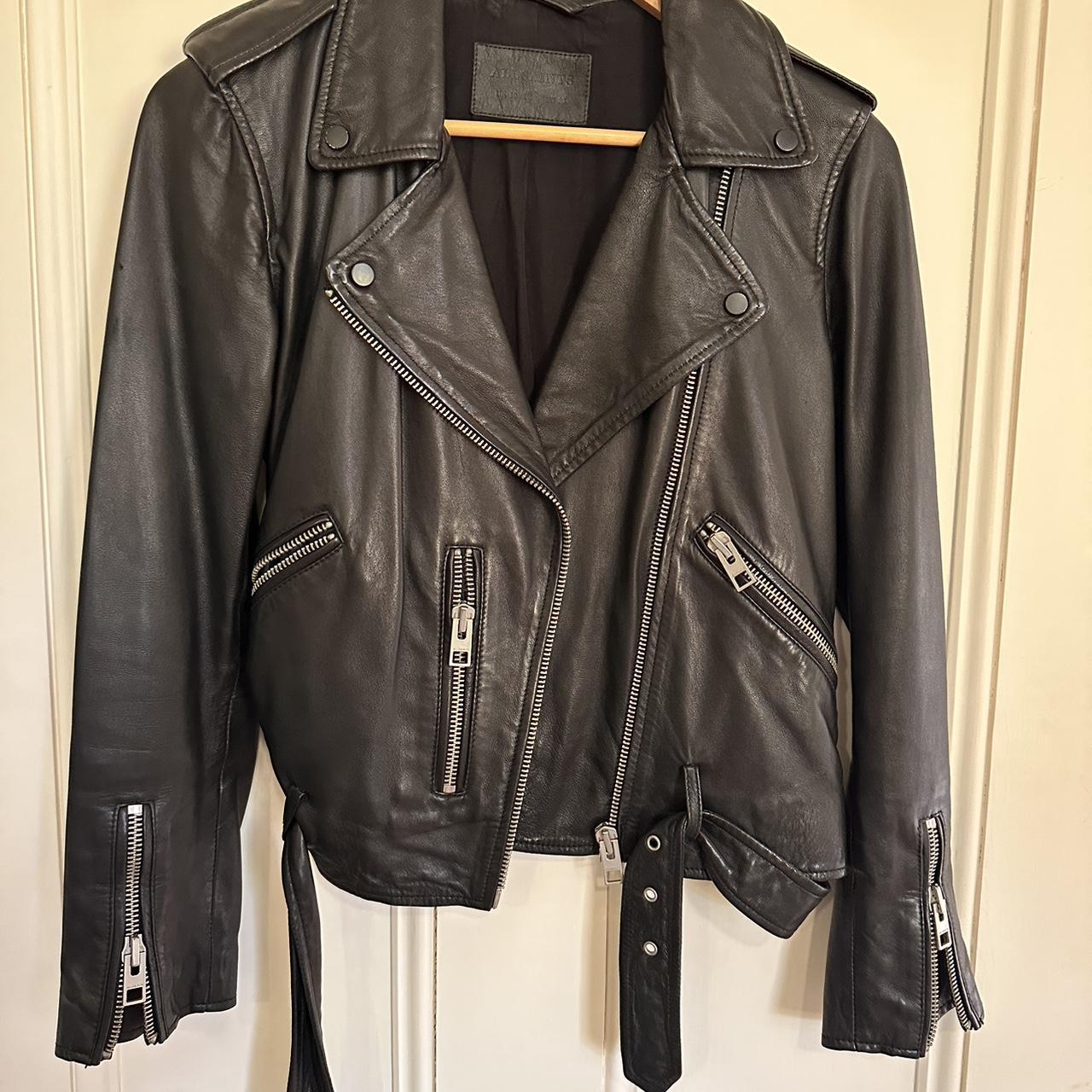 All Saints Leather Jacket UK10 RRP 550 Bulky and... - Depop