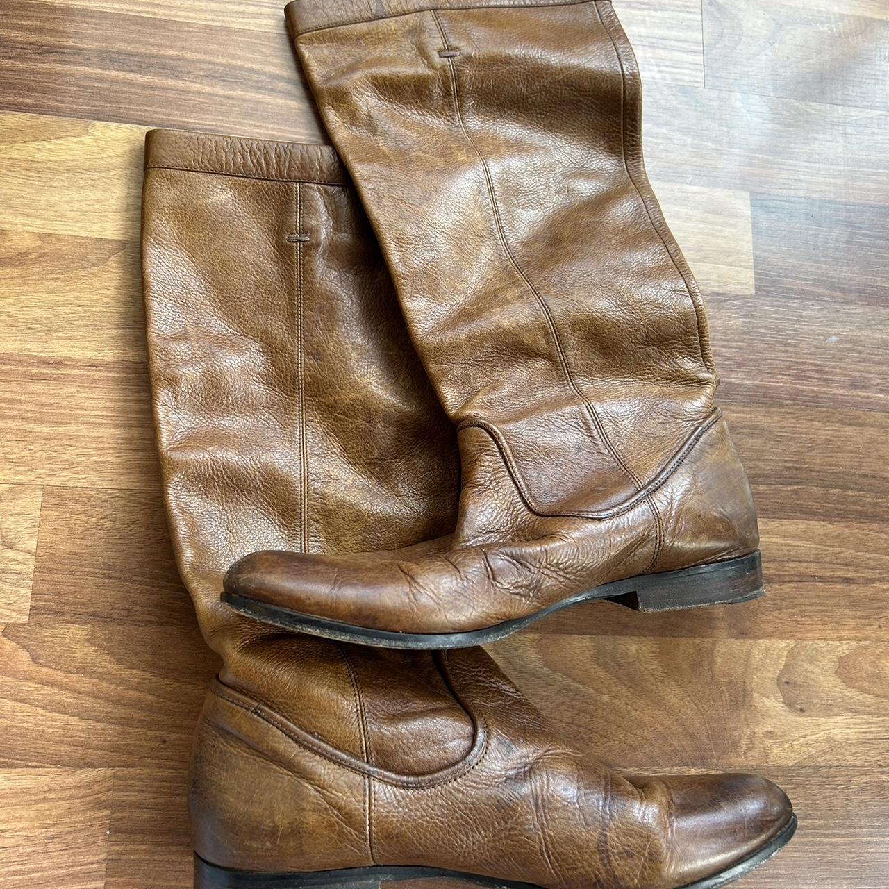 Buy FRYE booties leather brown camel / tan size 7.5