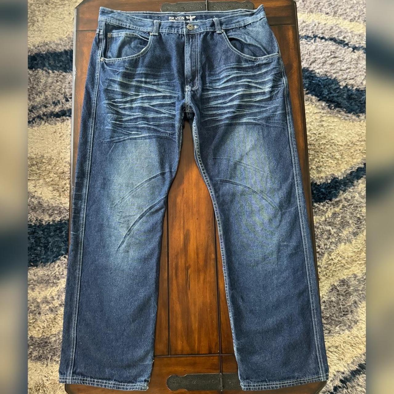 RK Icon | Navy Blue Jeans Size 42x32 - Depop