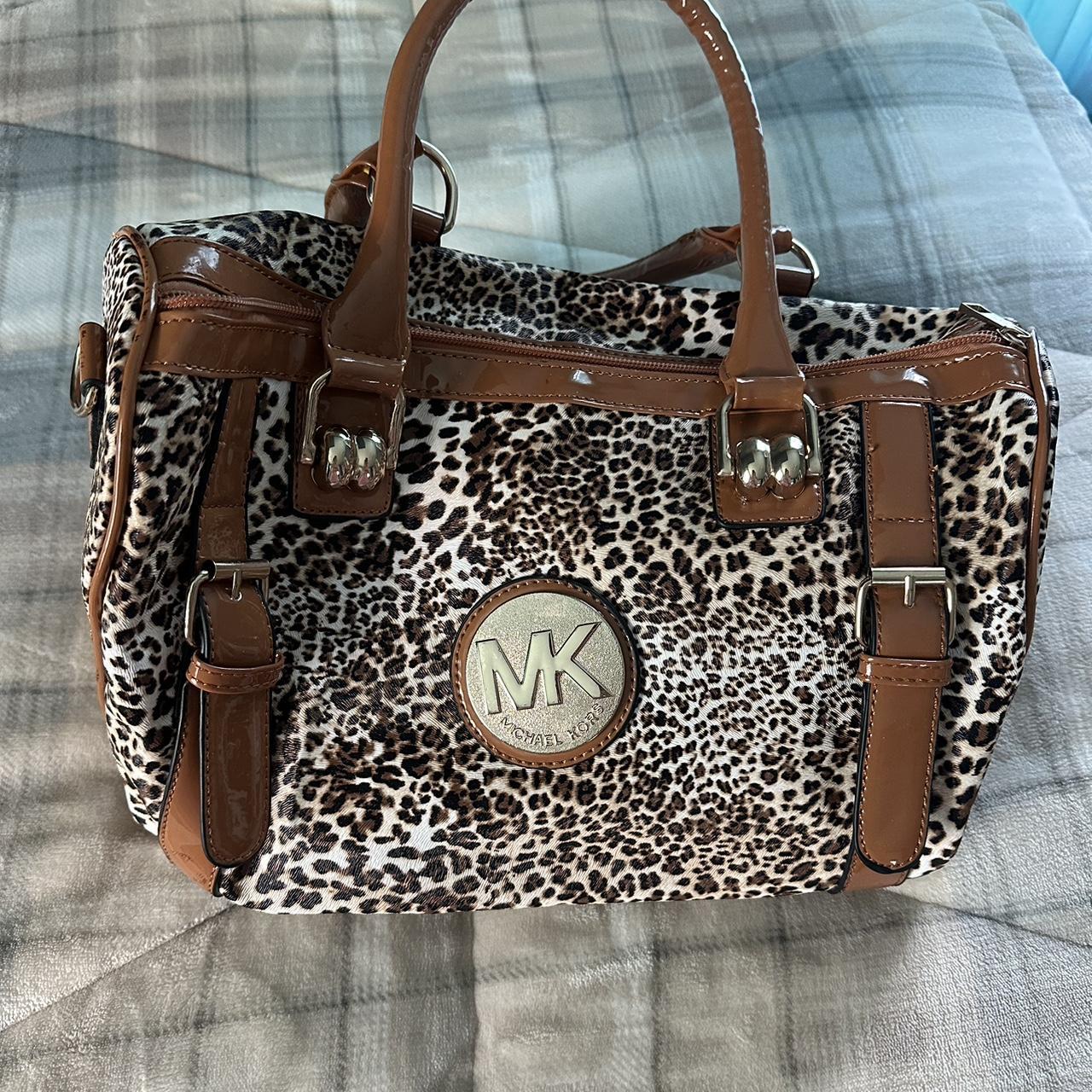 michael kors vintage bag cheetah print sized Depop