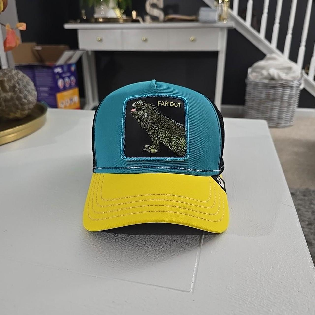 Goorin Bros. Far Out Iguana Party Blue, Black and Yellow Trucker Hat store