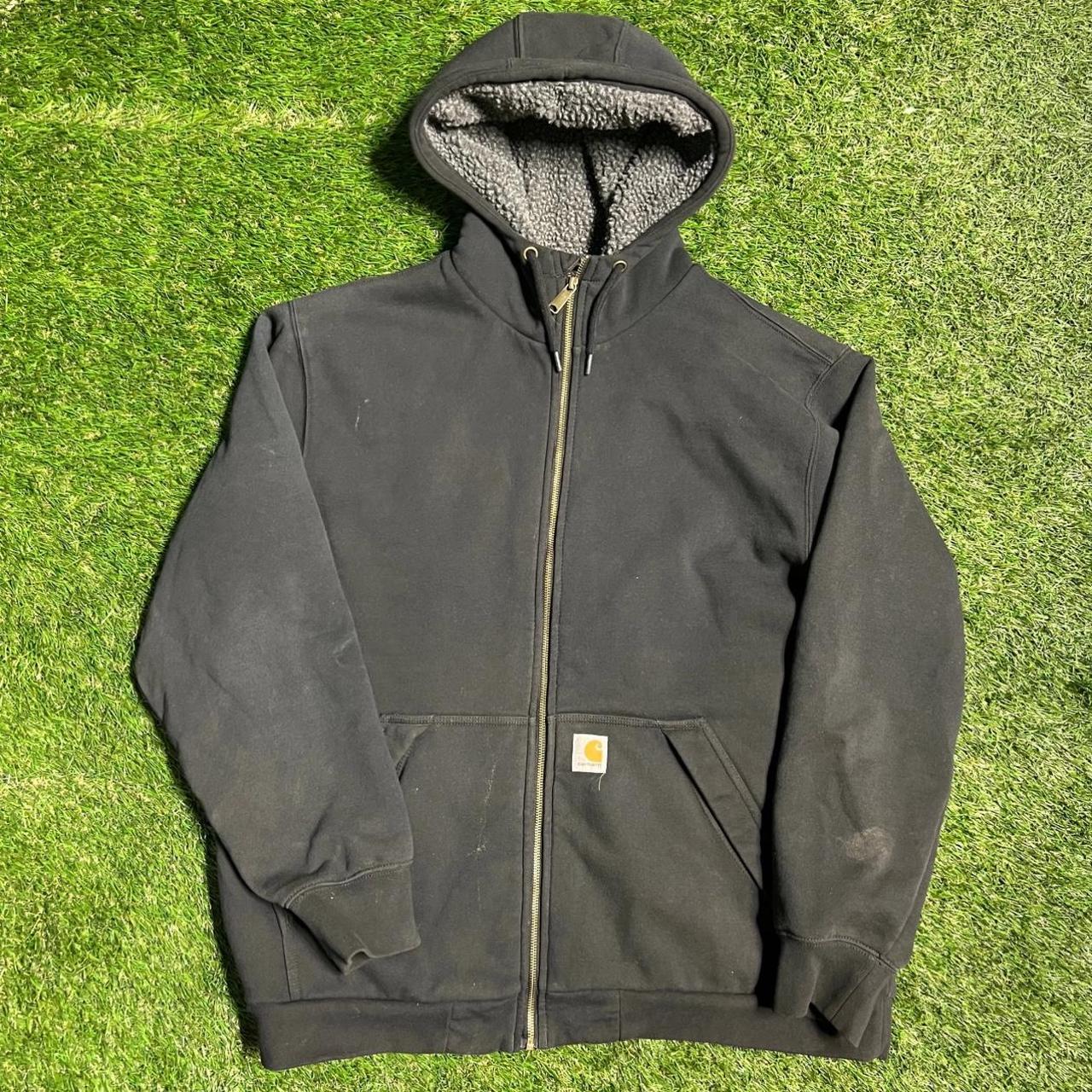 Carhartt lined hooded zip on sale sweatshirt