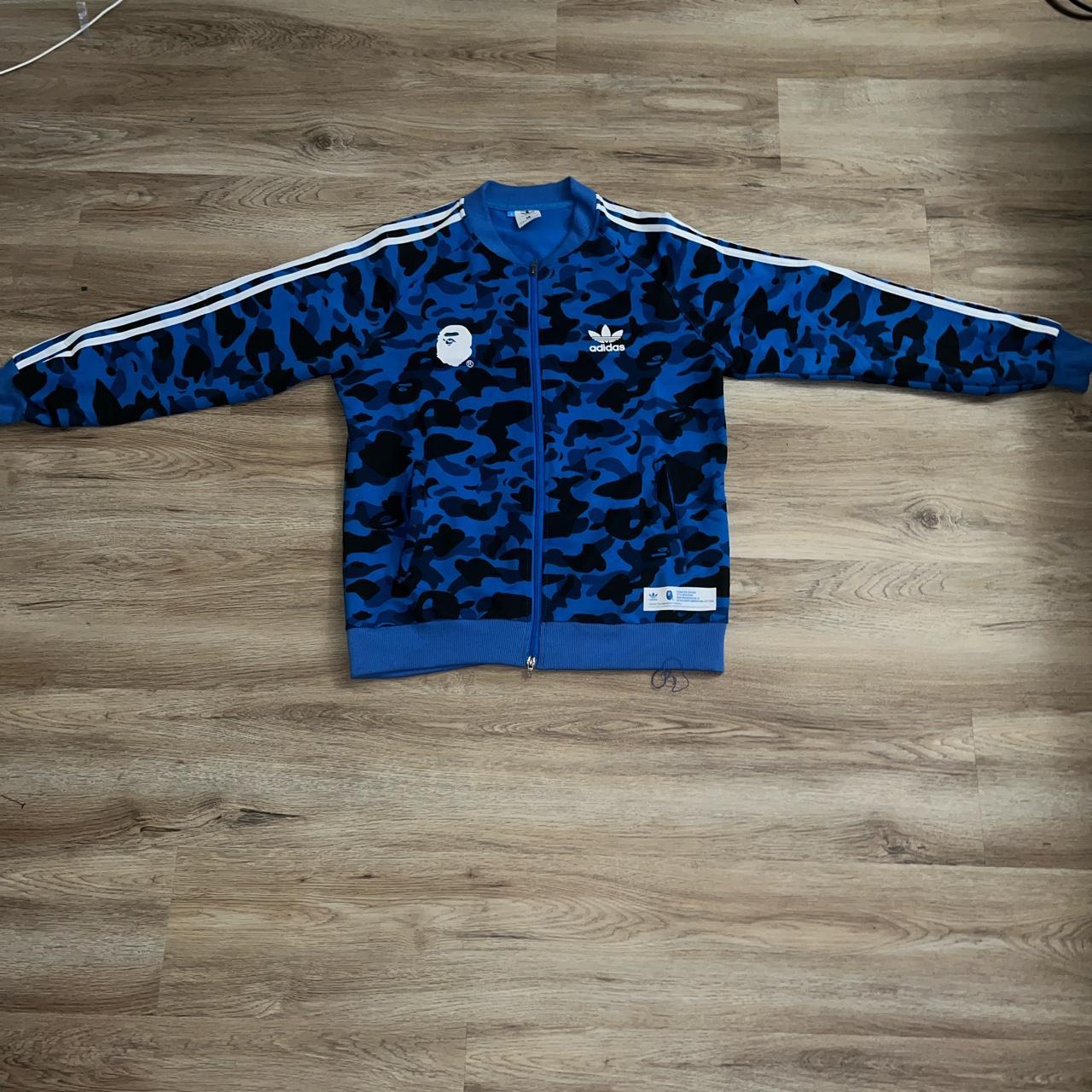 Bape adidas hot sale jacket blue