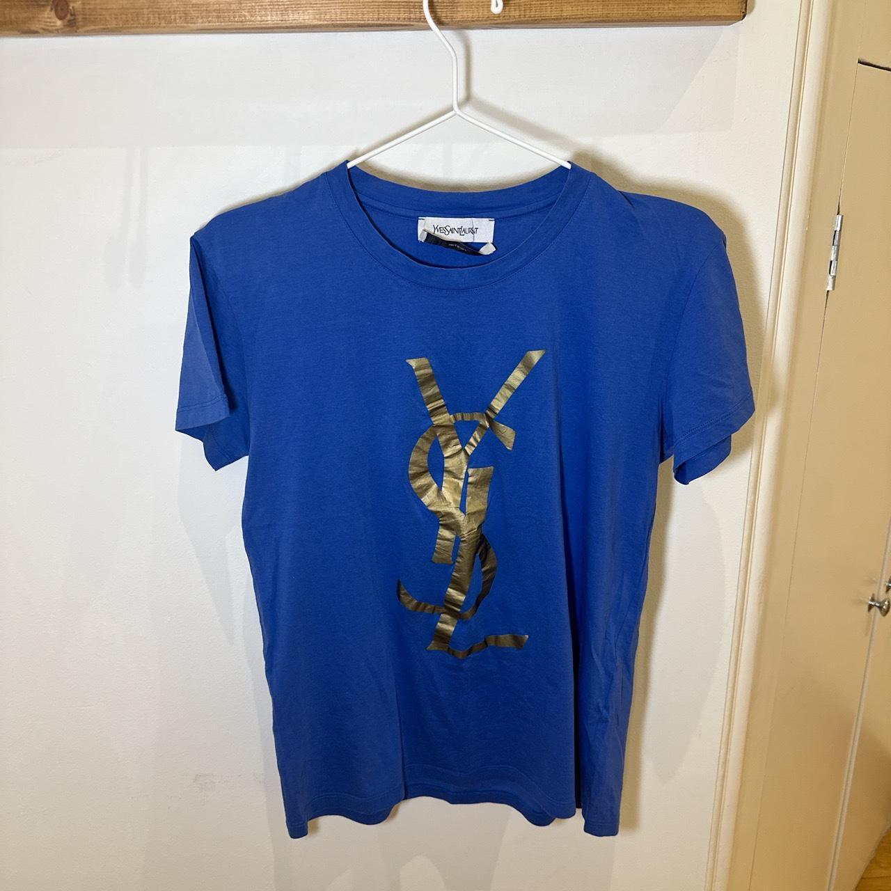 Yves Saint Laurent リンガーTシャツ センター刺繍ロゴ y2k