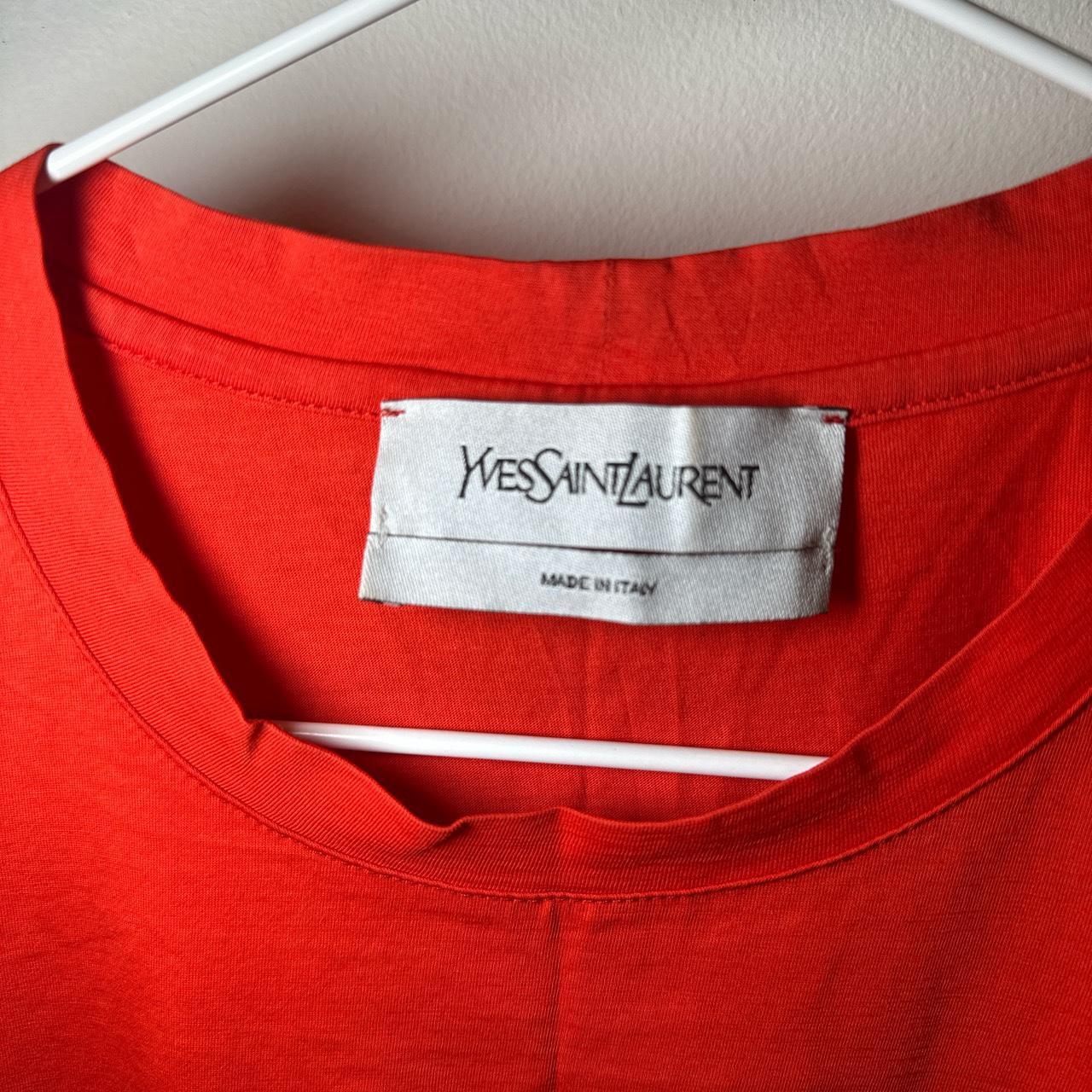 Yves Saint Laurent リンガーTシャツ センター刺繍ロゴ y2k