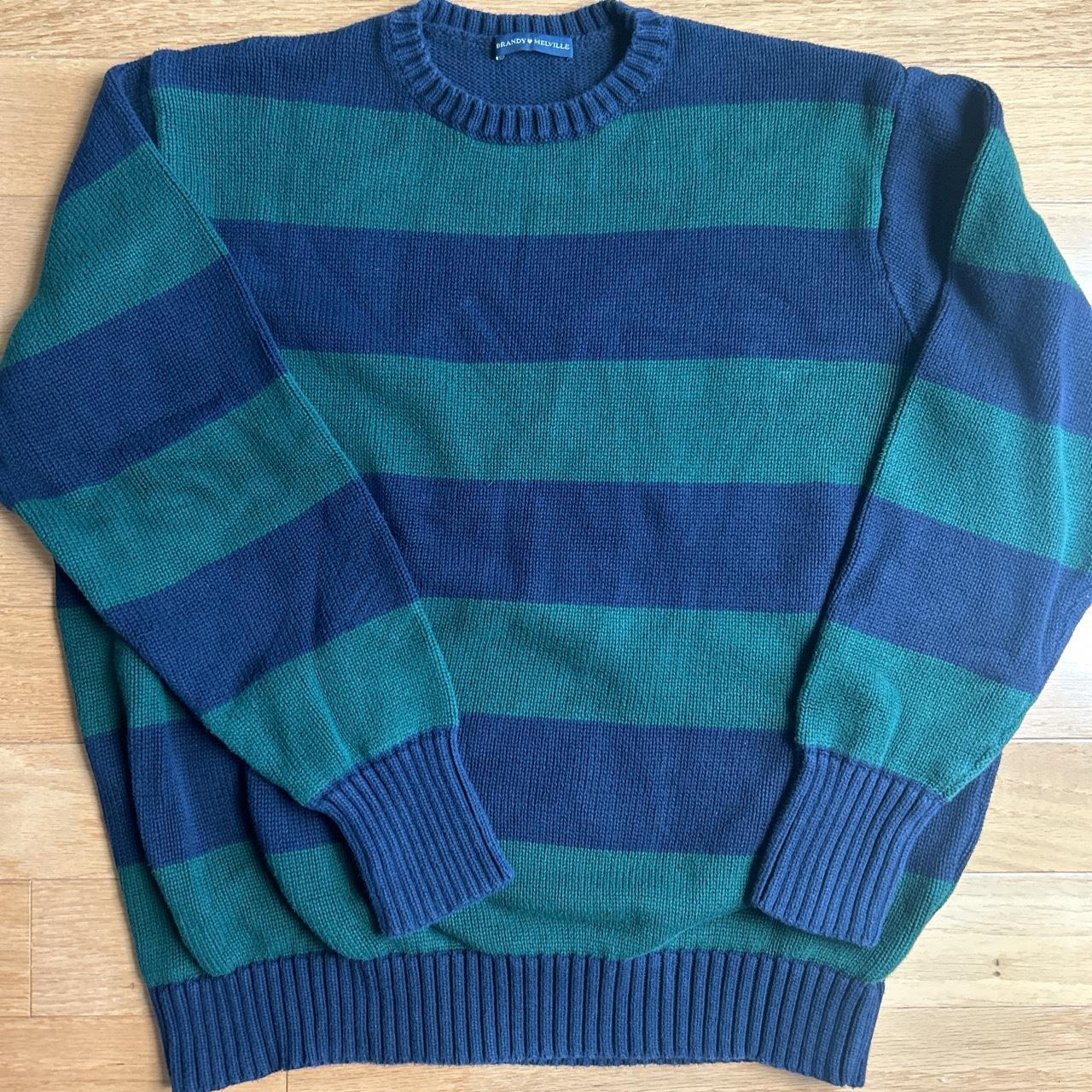 Brandy Melville Brianna Cotton Thick Striped Sweater... - Depop