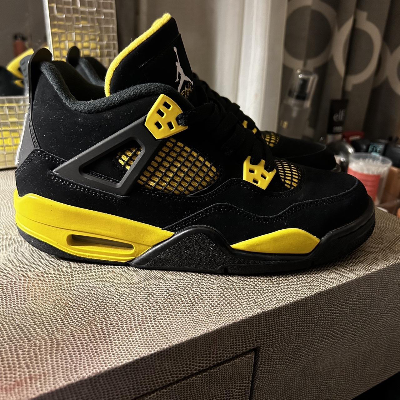 Yellow thunder air Jordan 4s (GS) SIZE: 7Y (Only... - Depop