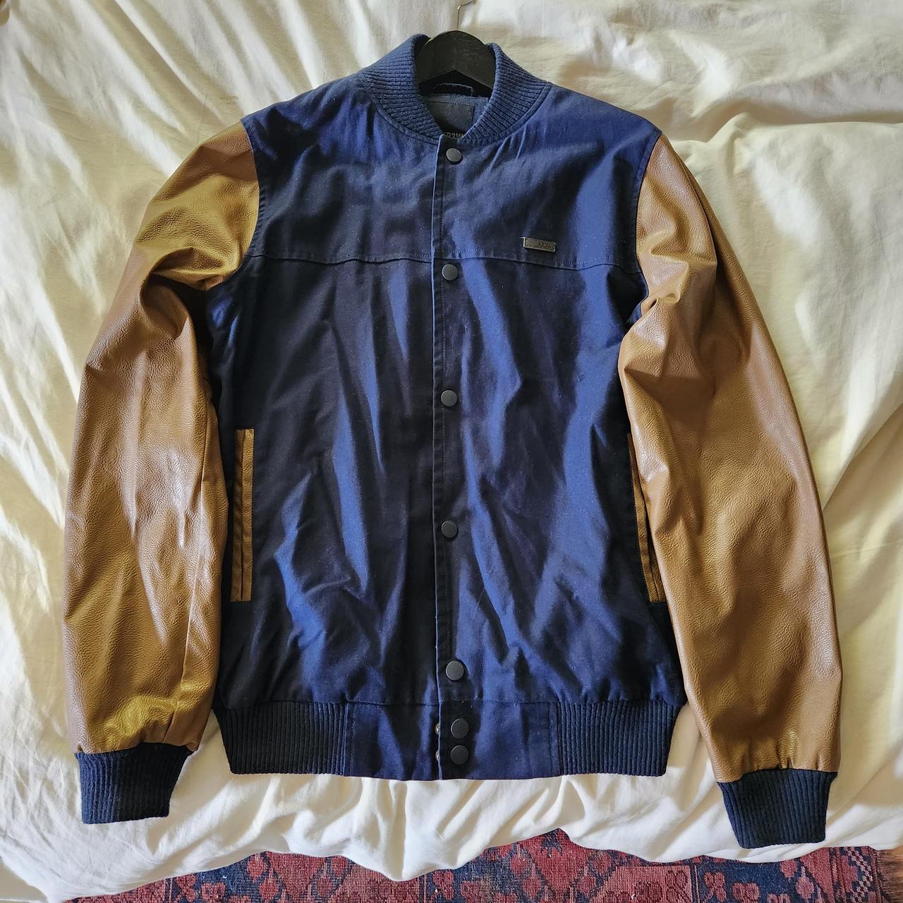 Krew Varsity Jacket tagged L more flattering fit... Depop