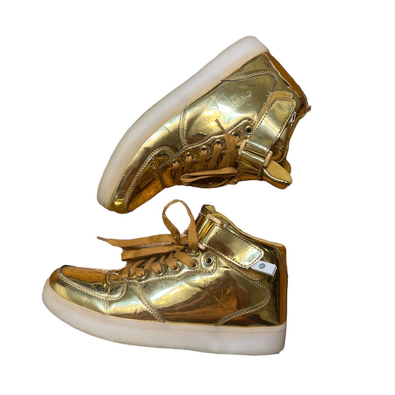 Odema Gold Metallic Light Up Sneakers *Good... - Depop