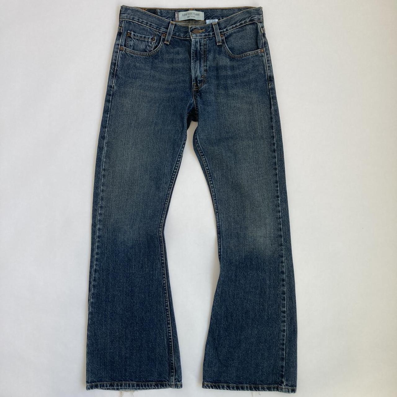 Vintage Y2K Levi's 563 low rise flare jeans - dark... - Depop